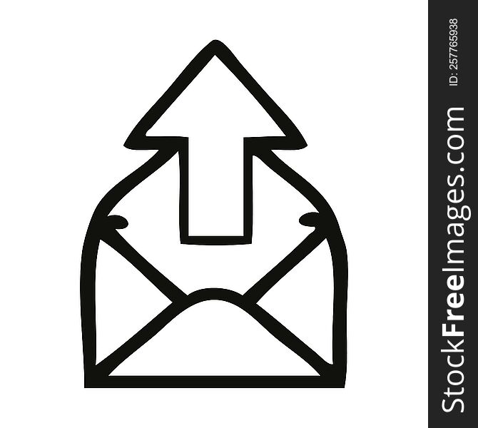 line drawing cartoon of a email sign