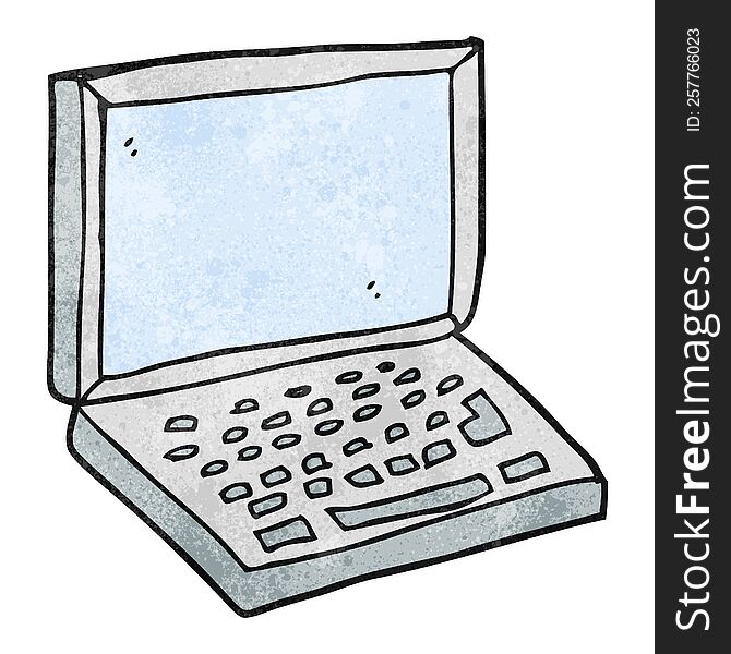 Textured Cartoon Laptop Computer