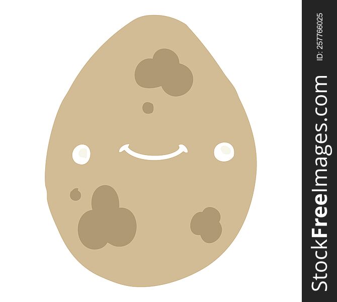 flat color style cartoon egg