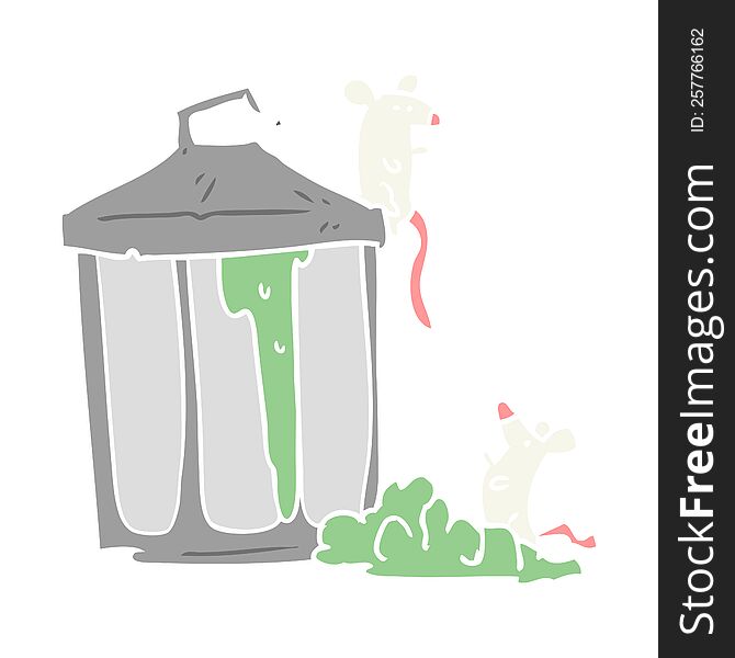 flat color style cartoon garbage can. flat color style cartoon garbage can