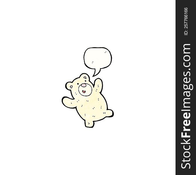 funny polar bear with speech bubble