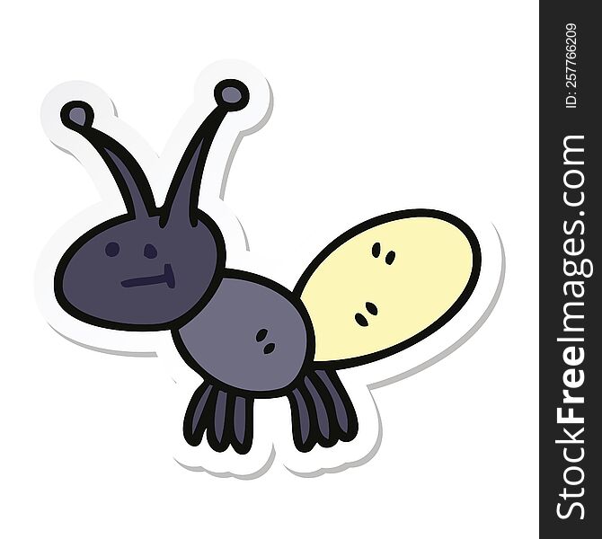 sticker of a quirky hand drawn cartoon light bug