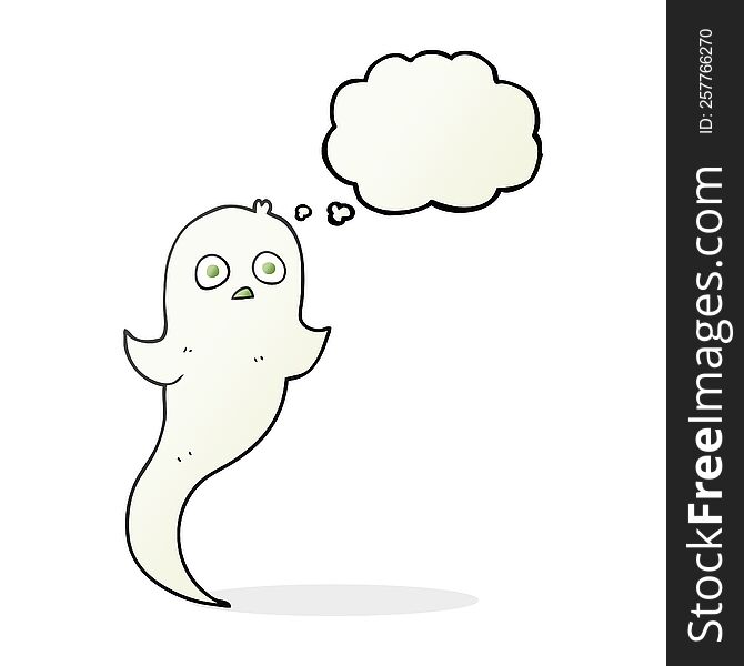 Thought Bubble Cartoon Halloween Ghost