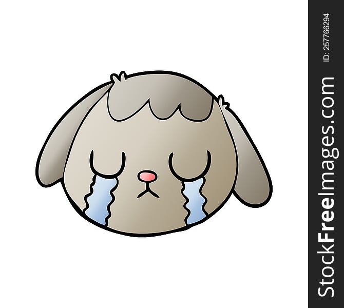 cartoon dog face crying. cartoon dog face crying
