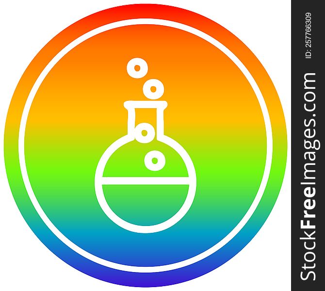 science experiment circular icon with rainbow gradient finish. science experiment circular icon with rainbow gradient finish