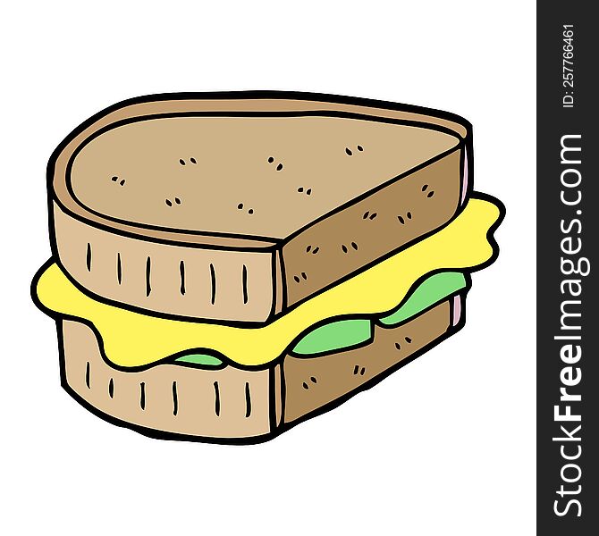 Cartoon Doodle Toasted Sandwich