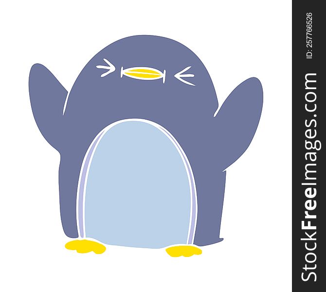 Flat Color Style Cartoon Penguin