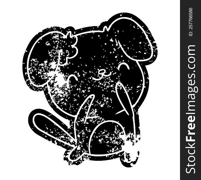 grunge distressed icon kawaii of a cute dog. grunge distressed icon kawaii of a cute dog
