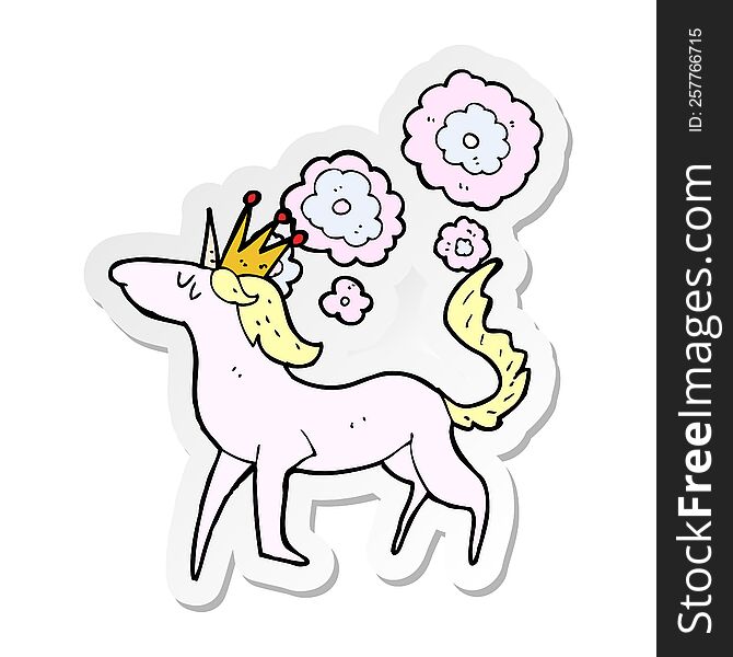 sticker of a cartoon magical horse