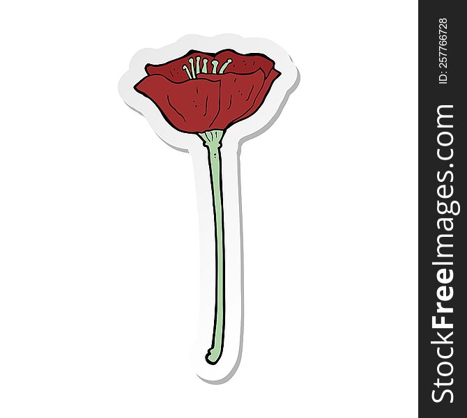 sticker of a cartoon poppy