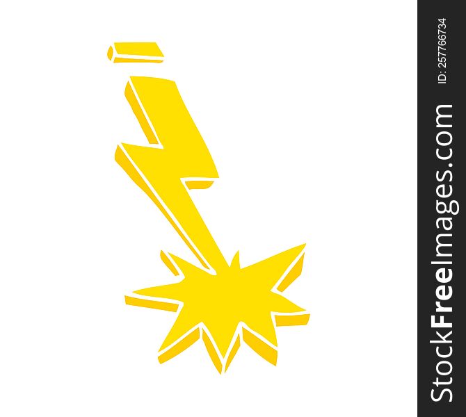 cartoon doodle thunder bolt