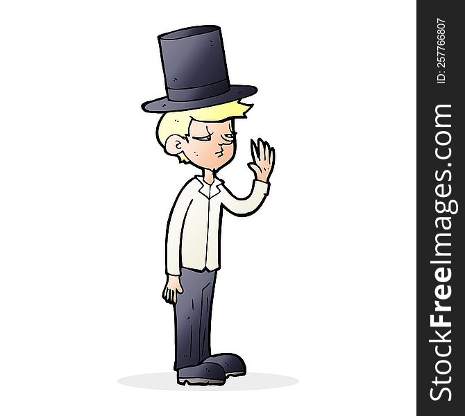 Cartoon Man Wearing Top Hat