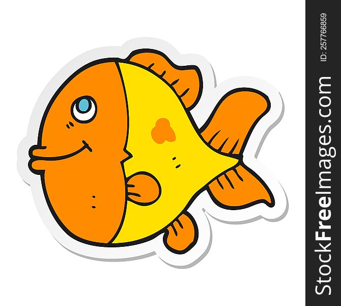 sticker of a cartoon fish