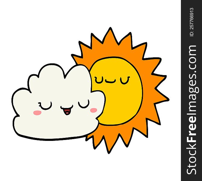 cartoon sun and cloud
