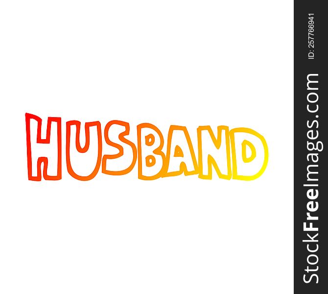 warm gradient line drawing of a cartoon word husband