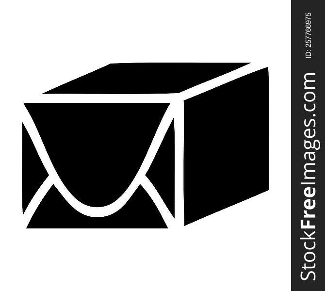 flat symbol of a paper parcel. flat symbol of a paper parcel