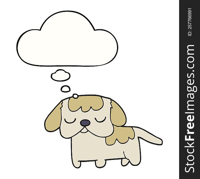 cute cartoon puppy with thought bubble. cute cartoon puppy with thought bubble