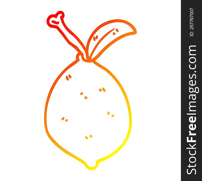 Warm Gradient Line Drawing Cartoon Organic Lemon