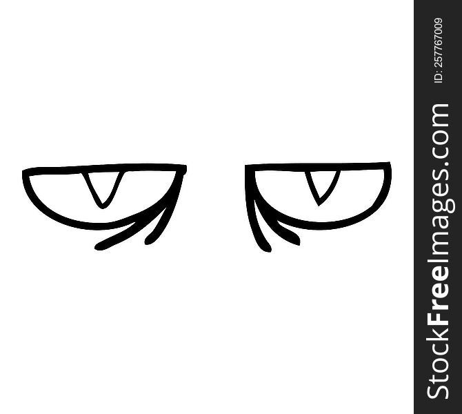 black and white cartoon evil eyes
