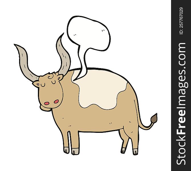 Cartoon Ox With Speech Bubble