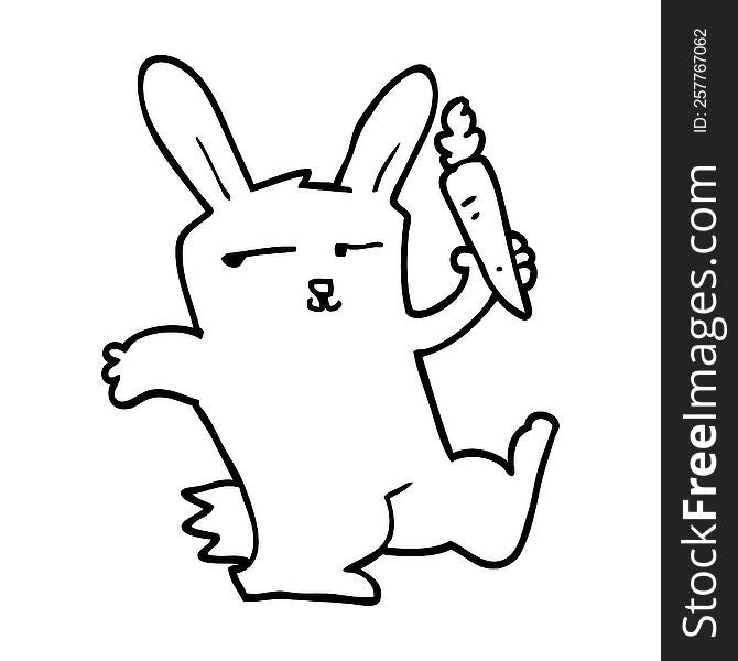 cartoon rabbit with carrot