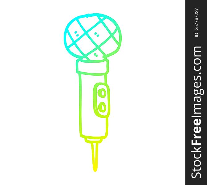 Cold Gradient Line Drawing Cartoon Microphone