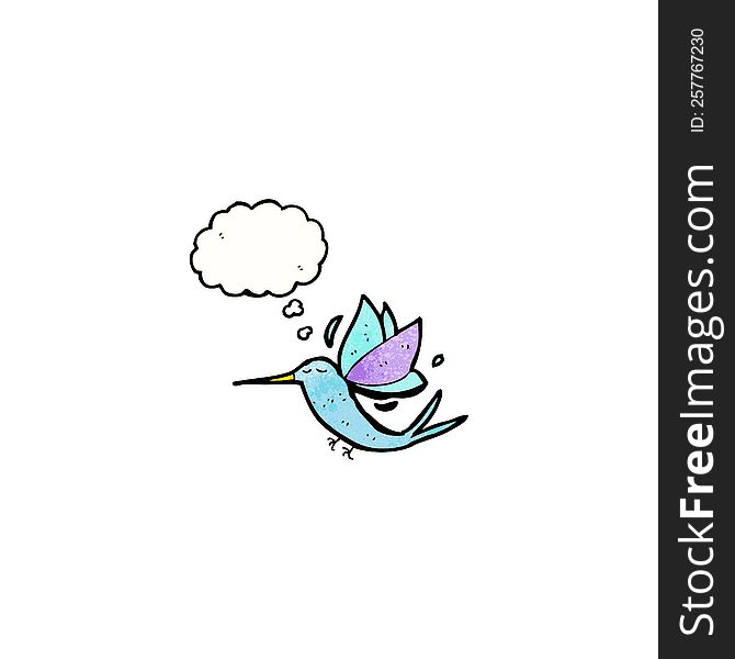 Cartoon Hummingbird With Thought Bubble