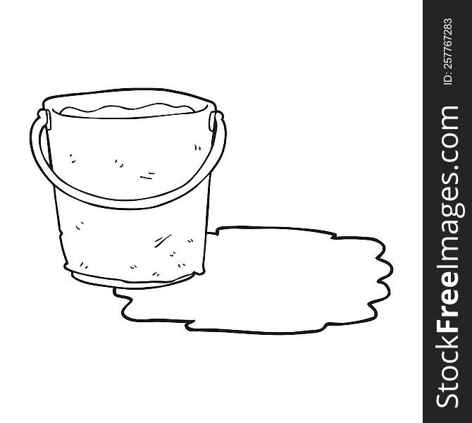 Black And White Cartoon Bucket Of Water