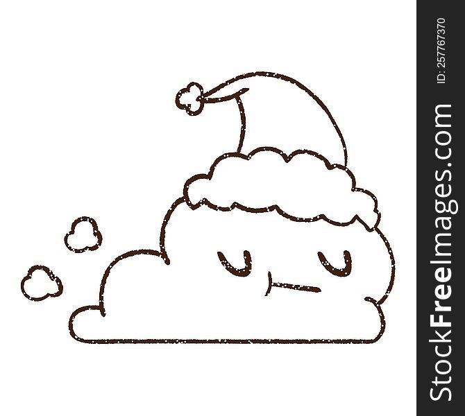 Festive Cloud Charcoal Drawing