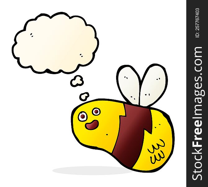 cartoon bee with thought bubble