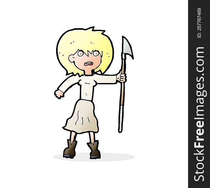 Cartoon Woman With Harpoon