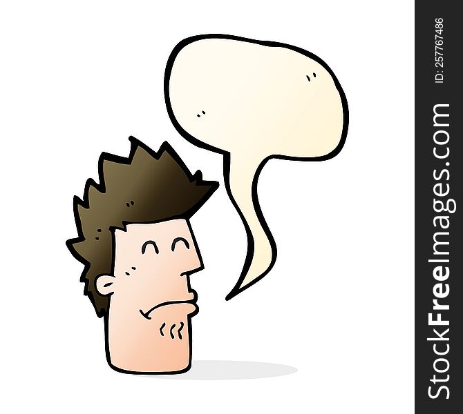 Cartoon Man Feeling Sick With Speech Bubble