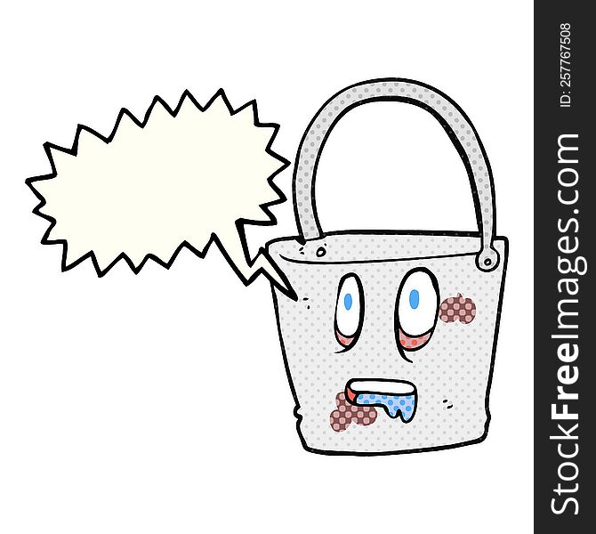 Comic Book Speech Bubble Cartoon Bucket