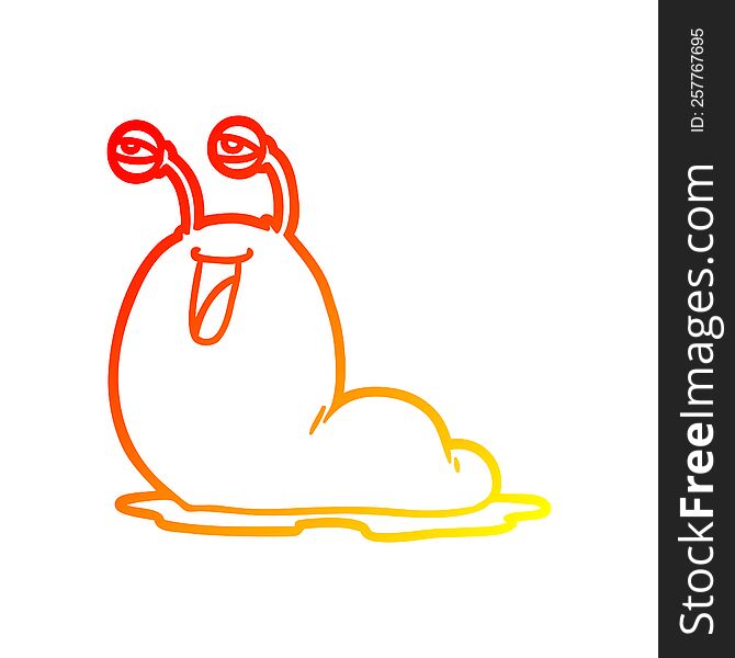 warm gradient line drawing of a gross cartoon slug