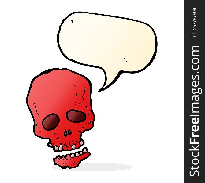 Cartoon Skull With Speech Bubble