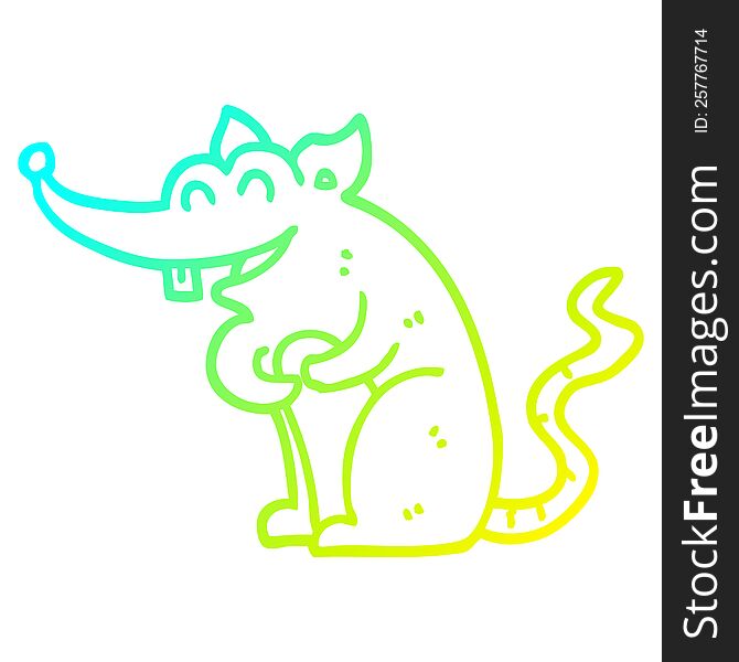 Cold Gradient Line Drawing Cartoon Rat