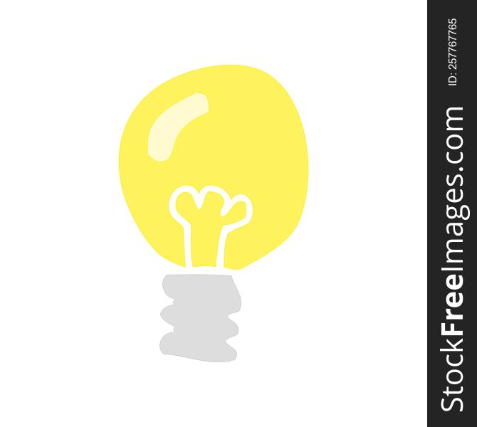 flat color illustration of light bulb. flat color illustration of light bulb