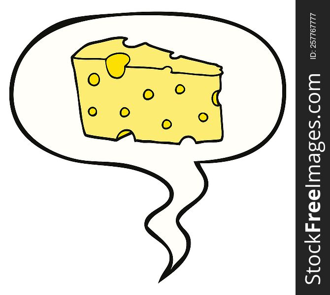 Cartoon Cheese And Speech Bubble