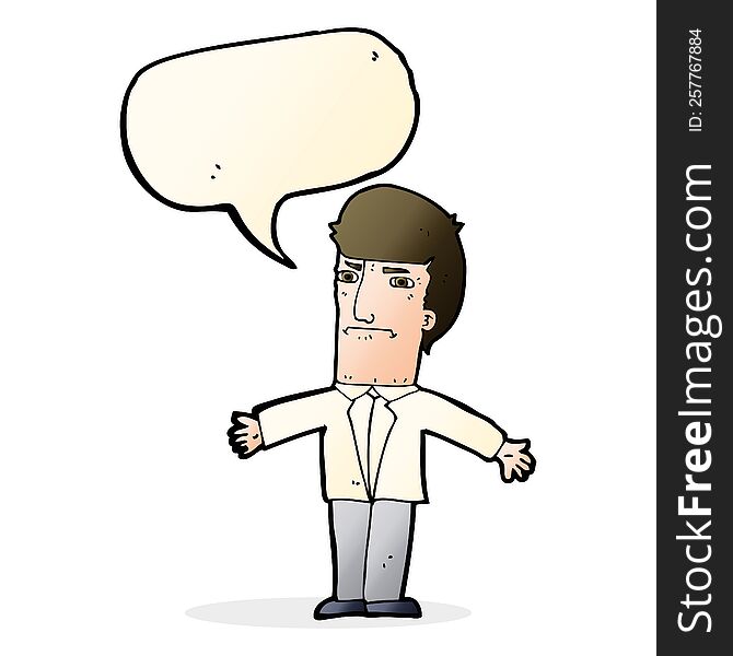 cartoon annoyed boss with speech bubble