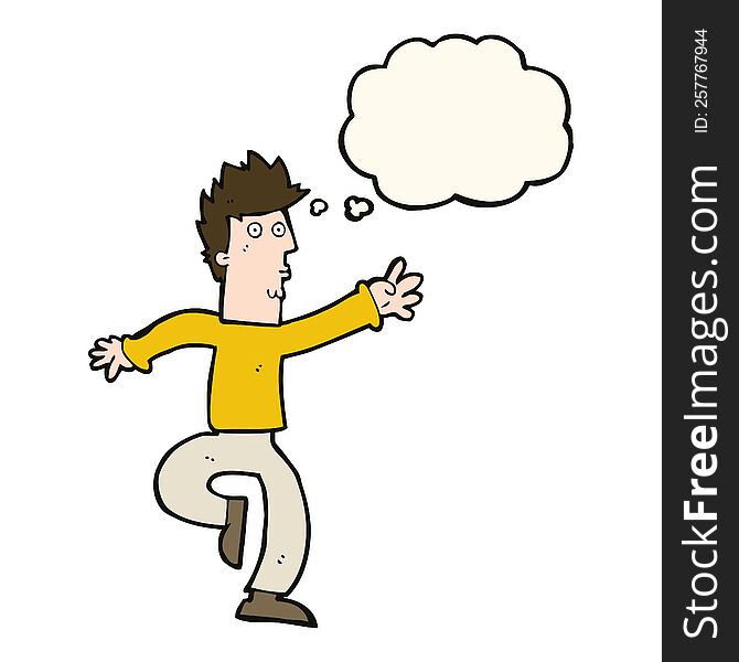 Cartoon Urgent Man With Thought Bubble