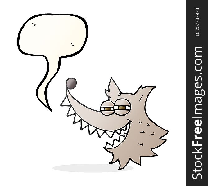 Speech Bubble Cartoon Crazy Wolf