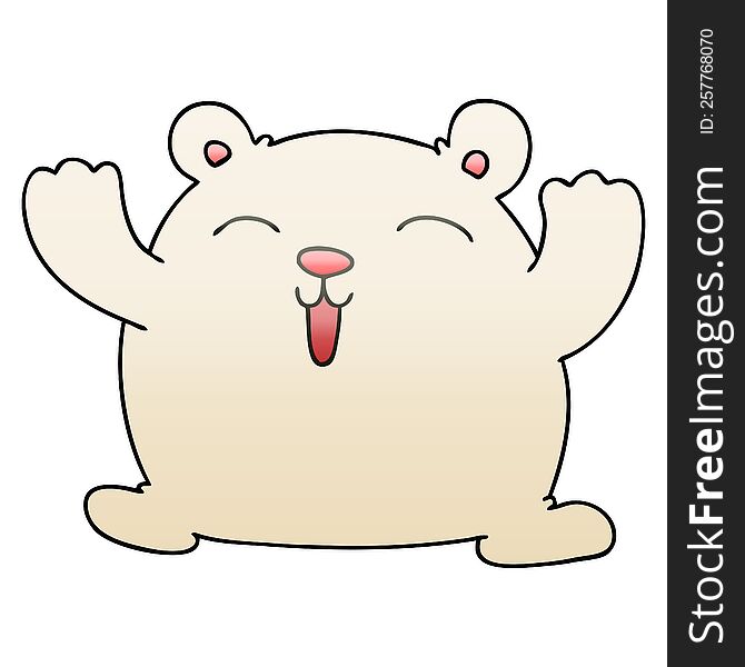 Quirky Gradient Shaded Cartoon Funny Polar Bear