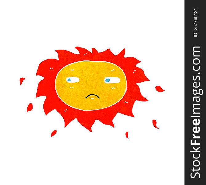 cartoon sad sun