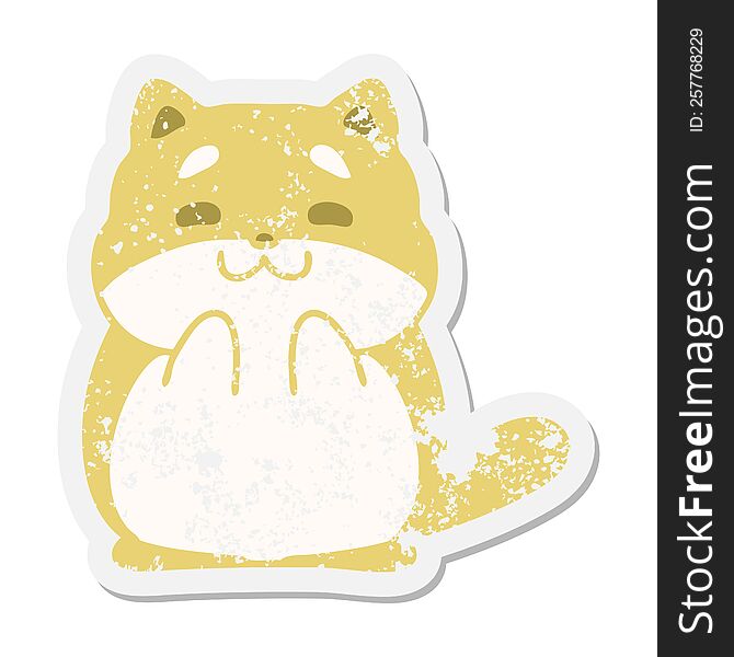 happy little corgi grunge sticker