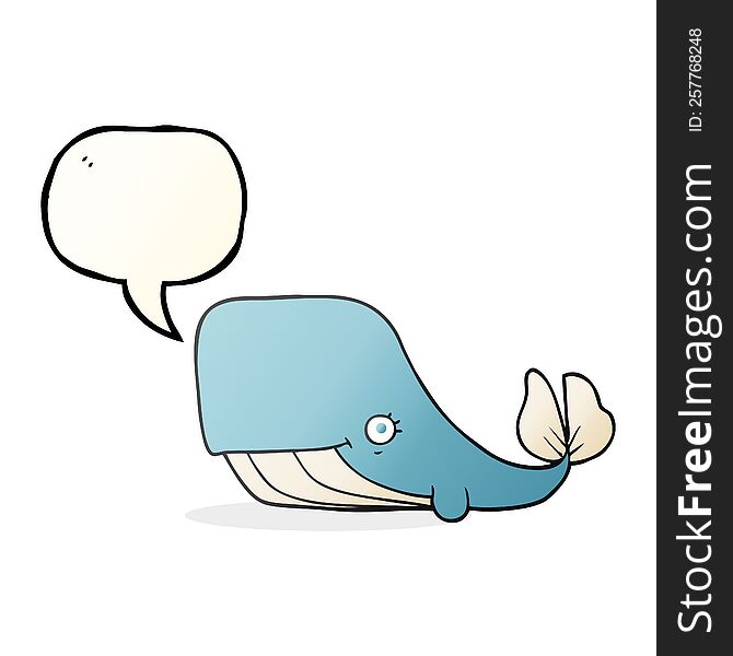 Speech Bubble Cartoon Happy Whale