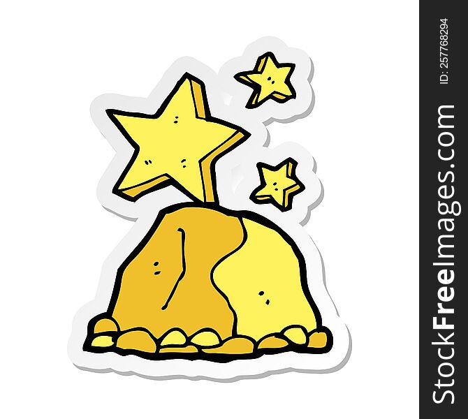 sticker of a cartoon gold nugget