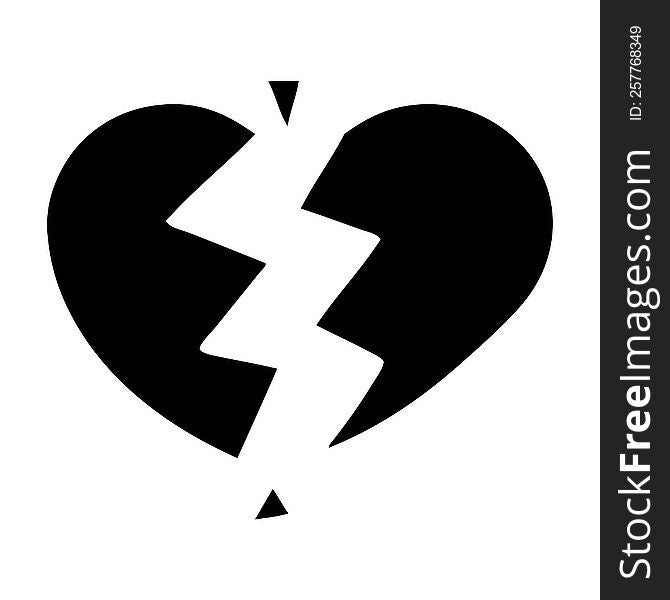 flat symbol broken heart