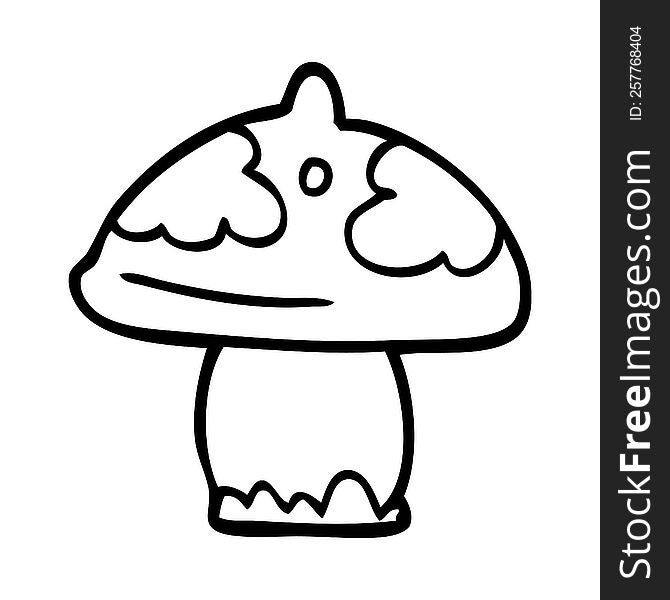 line drawing cartoon mushroom