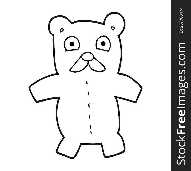 Black And White Cartoon Teddy Bear