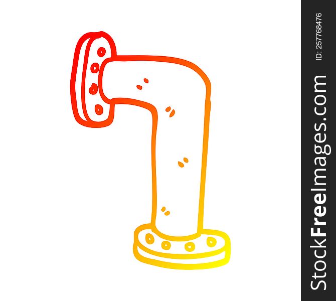 warm gradient line drawing of a cartoon water pipe